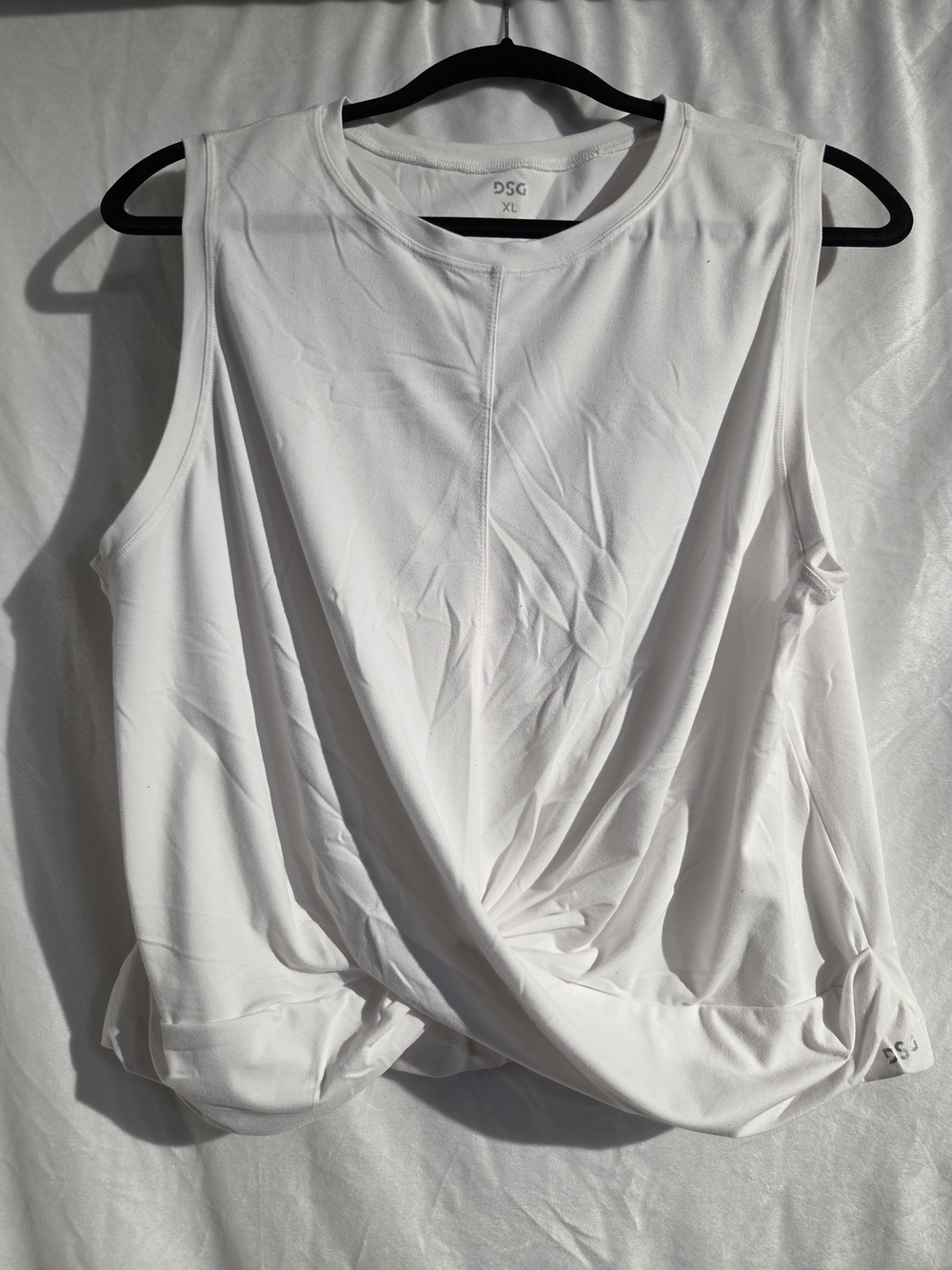 DSG White Twist-Hem Sleeveless Tank